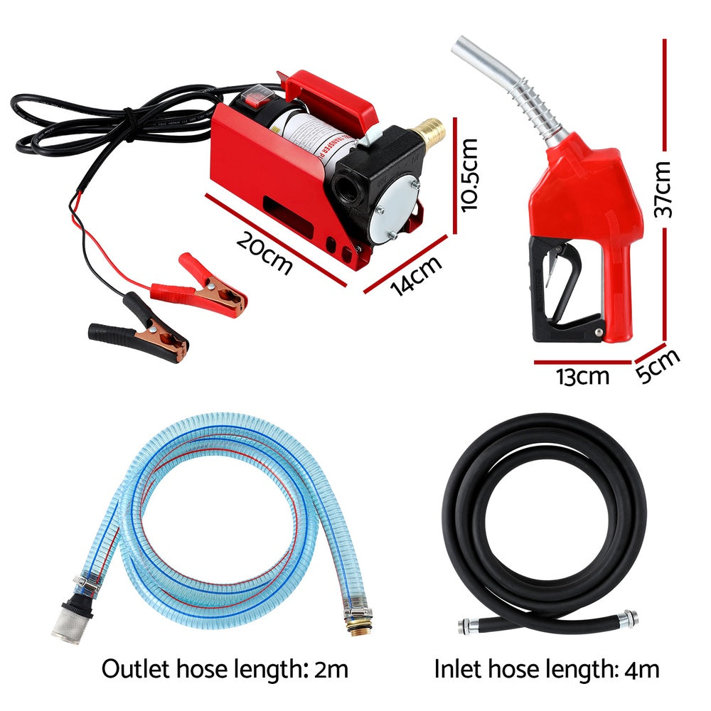 Giantz Fuel Transfer Pump Electric Diesel Kerosene Pump 12V DC 10GPM Nozzle Hose