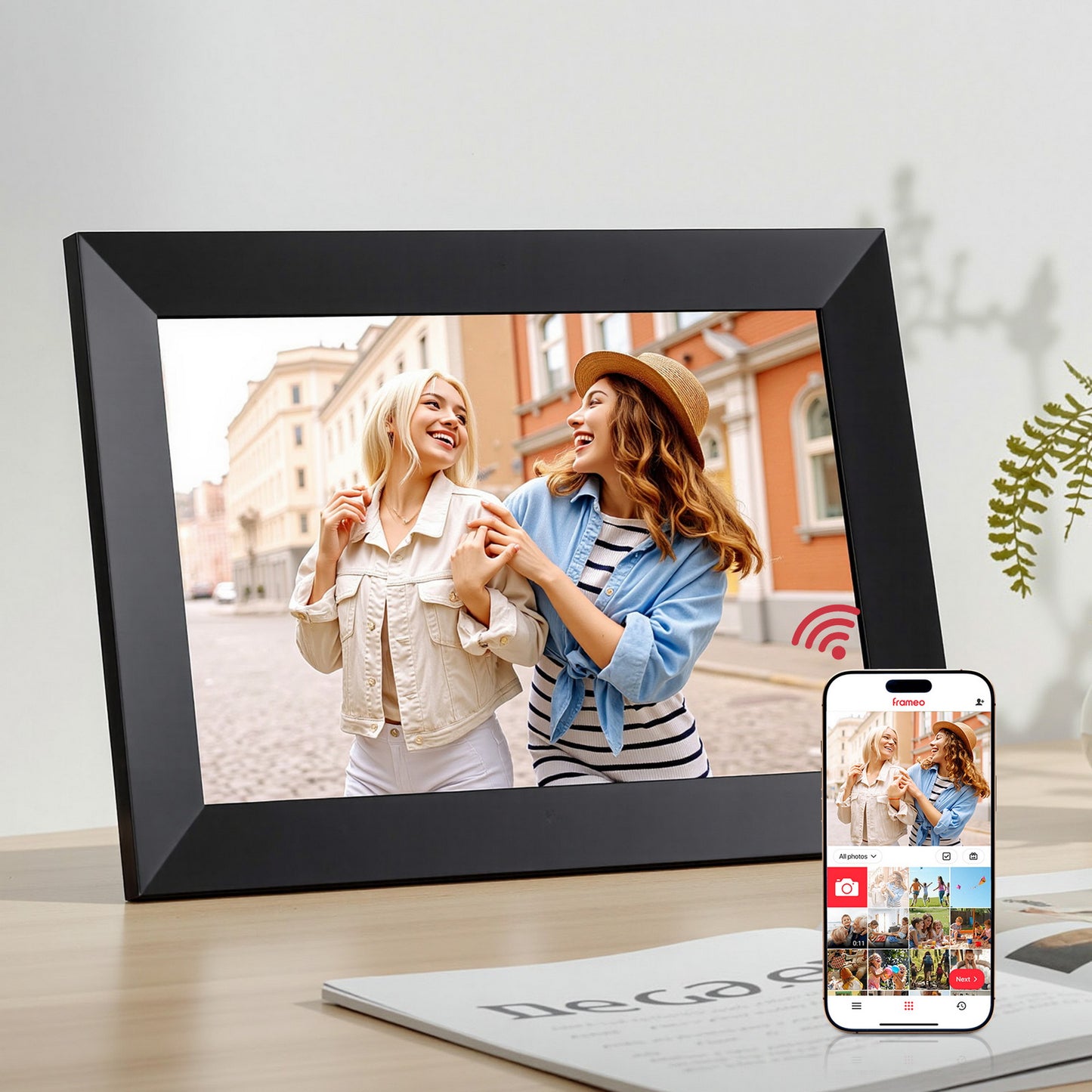 Artiss Digital Photo Frame 10.1 Inch WIFI Touch-Screen Picture Video Player 32G