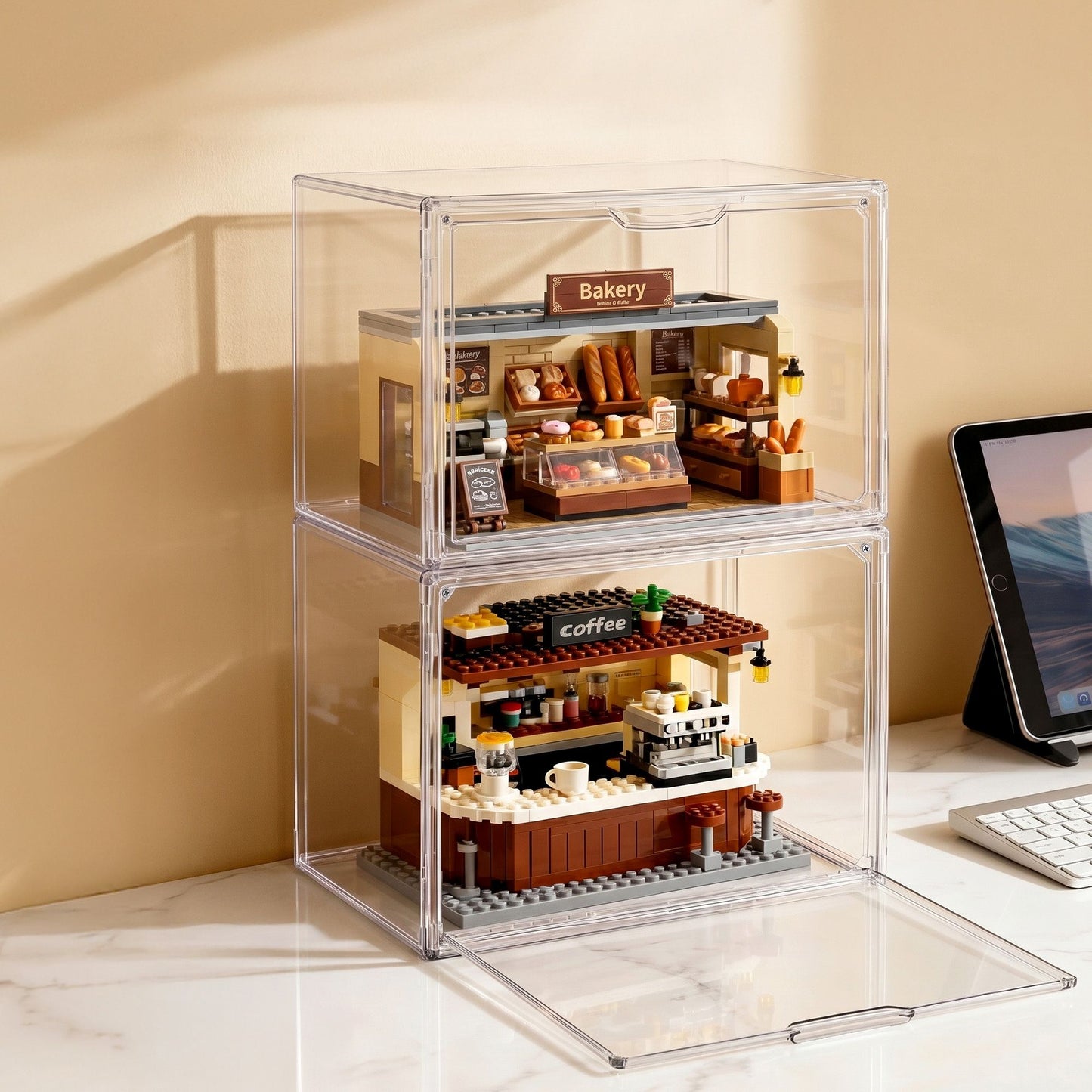 Artiss Clear Acrylic Display Case Box 2 Pack For Toys 54cm