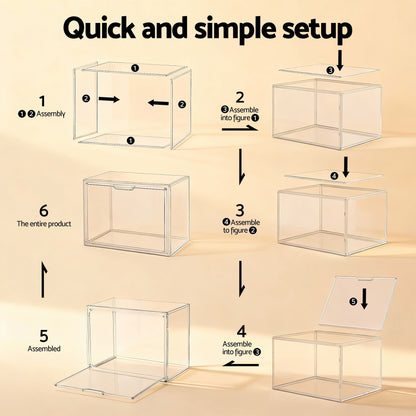 Artiss Clear Acrylic Display Case Box 2 Pack For Toys 54cm