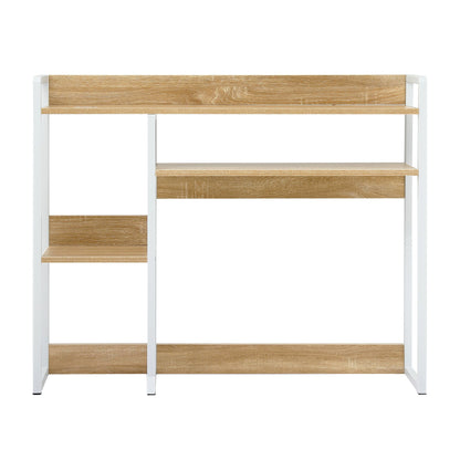 Artist Desk Organizer 2-Tier Desk Shelf 24cm Depth for Unblocked Monitor View Asymmetrical Desk Hutch Dorm for WFH & Gaming Heavy-Duty
