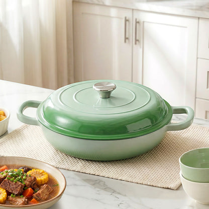 5-Star Chef 3.3L Enameled Cast Iron Dutch Oven Pot with Lid for Sourdough Bread Baking