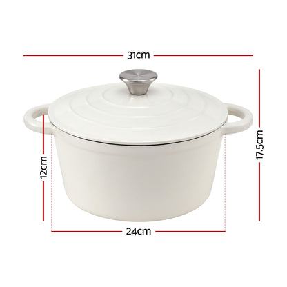 5-Star Chef 3.8L Enameled Cast Iron Dutch Oven Pot with Lid for Sourdough Bread Baking
