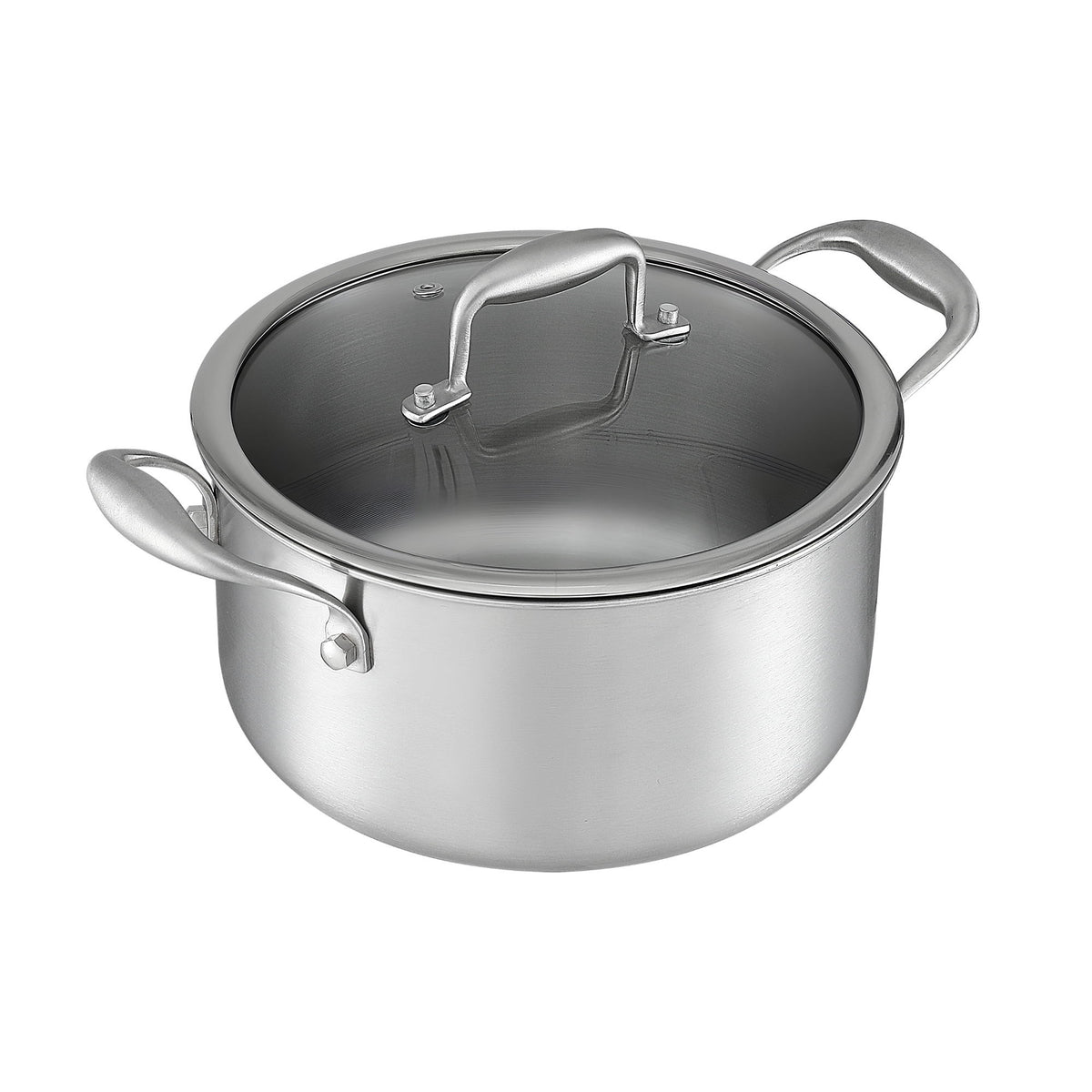 5-Star Chef 4.5L 24cm Stainless Steel Dutch Oven Pot with Lid and Stay-Cool Handle