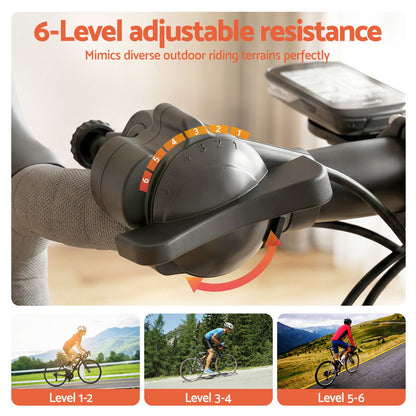 Everfit Bike Trainer Stand Indoor Riding Bicycle 6 Level Cycling Home Gym Yellow