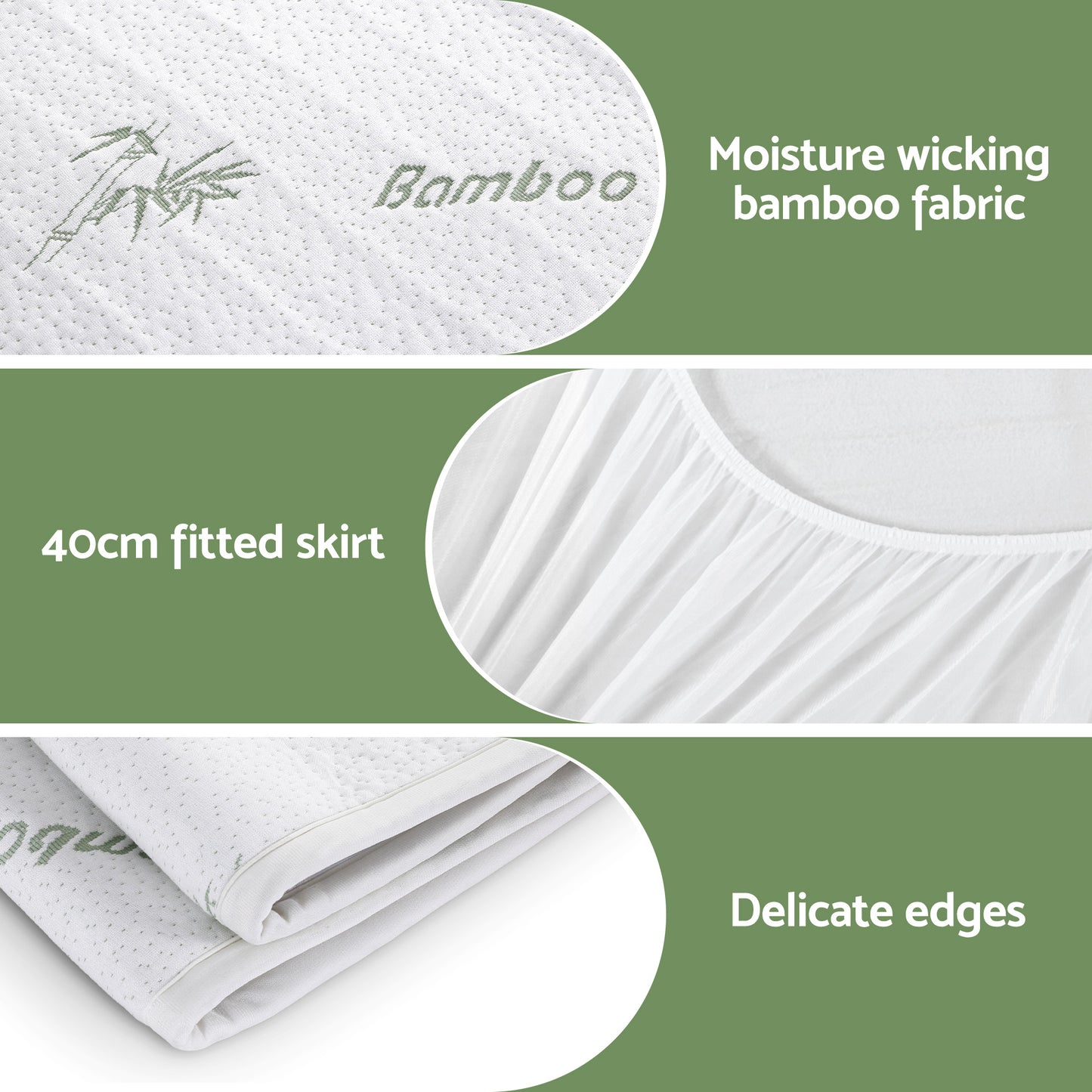 Giselle Electric Blanket Bamboo Fabric King Single Fitted Heated Pad Underlay Washable Winter