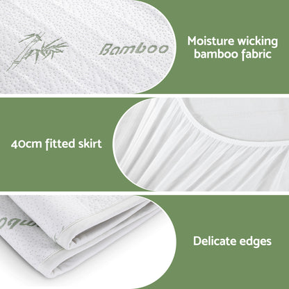 Giselle Electric Blanket Bamboo Fabric King Single Fitted Heated Pad Underlay Washable Winter