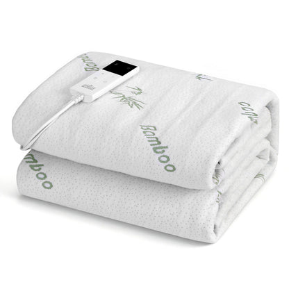 Giselle Electric Blanket Bamboo Fabric Single Fitted Heated Pad Underlay Washable Winter