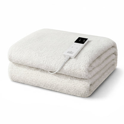 Giselle Electric Blanket LED Remote Sherpa Fleece Underlay Fully Fitted Machine Washable King Single