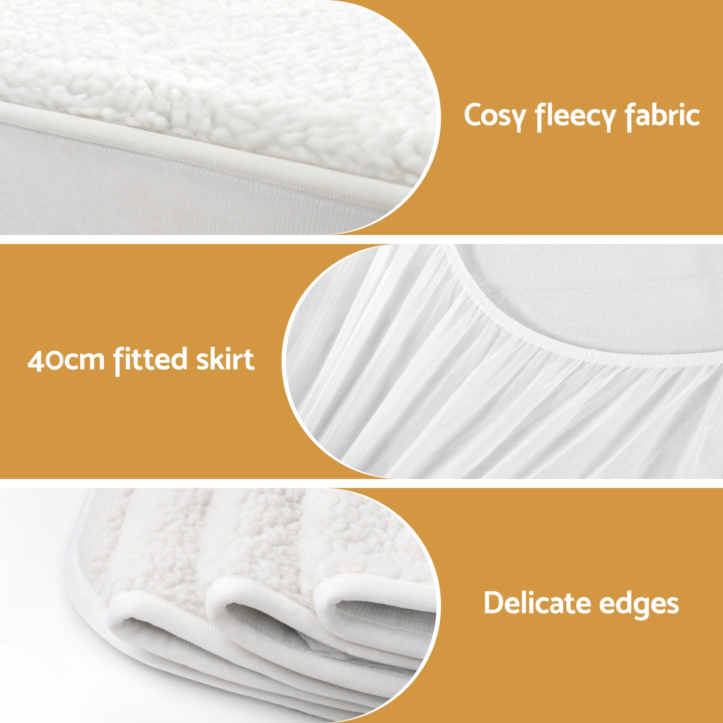 Giselle Electric Blanket LED Remote Sherpa Fleece Underlay Fully Fitted Machine Washable King Single