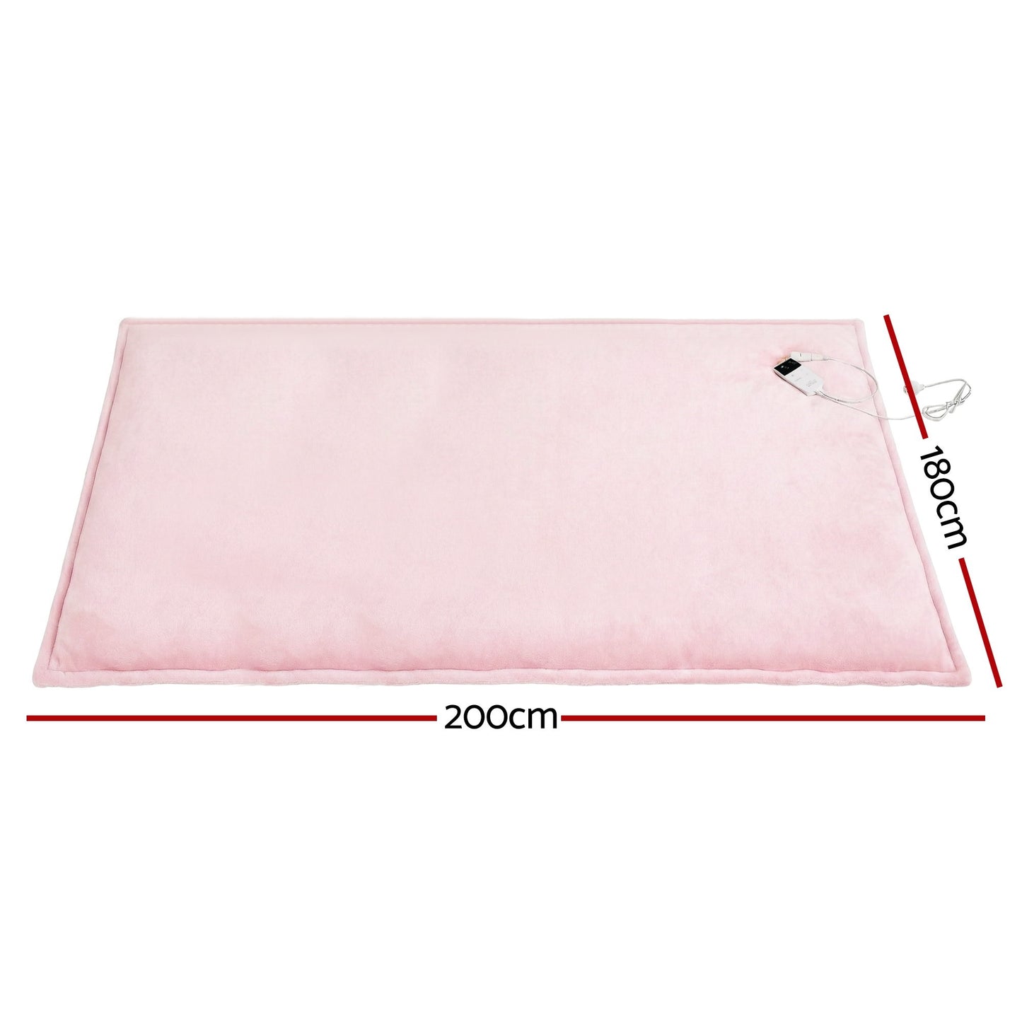 Giselle Electric Throw Rug Double Size 200x180cm Fleece Flannel Heated Blanket Pink