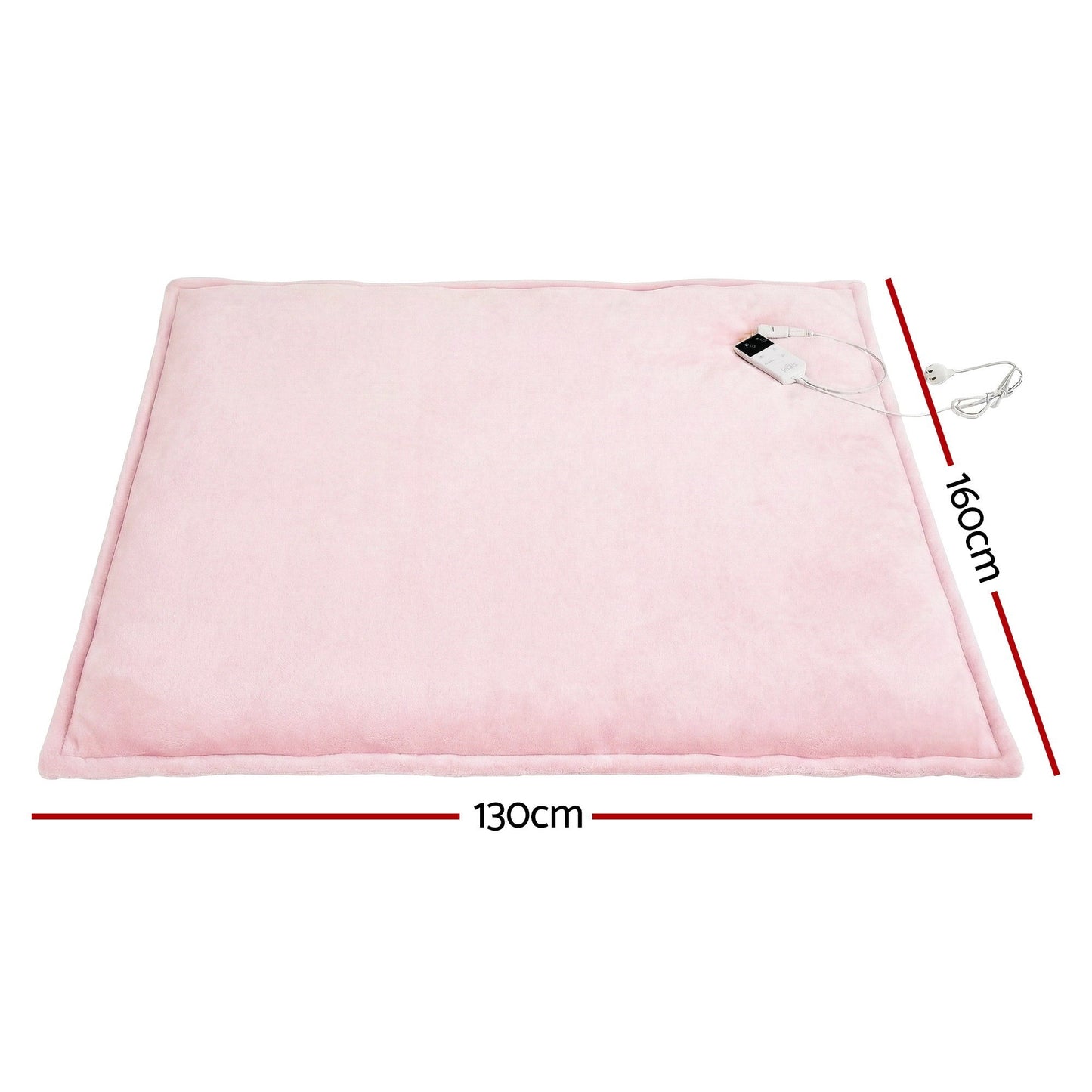 Giselle Electric Throw Rug Dual Side Fleece Flannel Heated Blanket Pink