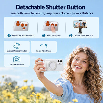 Devanti Magnetic Phone Camera Grip Ergonomic Hanlder Detachable Bluetooth Remote
