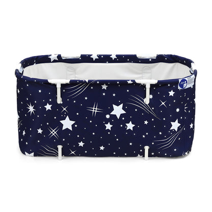 Weisshorn Foldable Bathtub PVC SPA Bucket Inflatable Cushion 114x62cm Star Navy