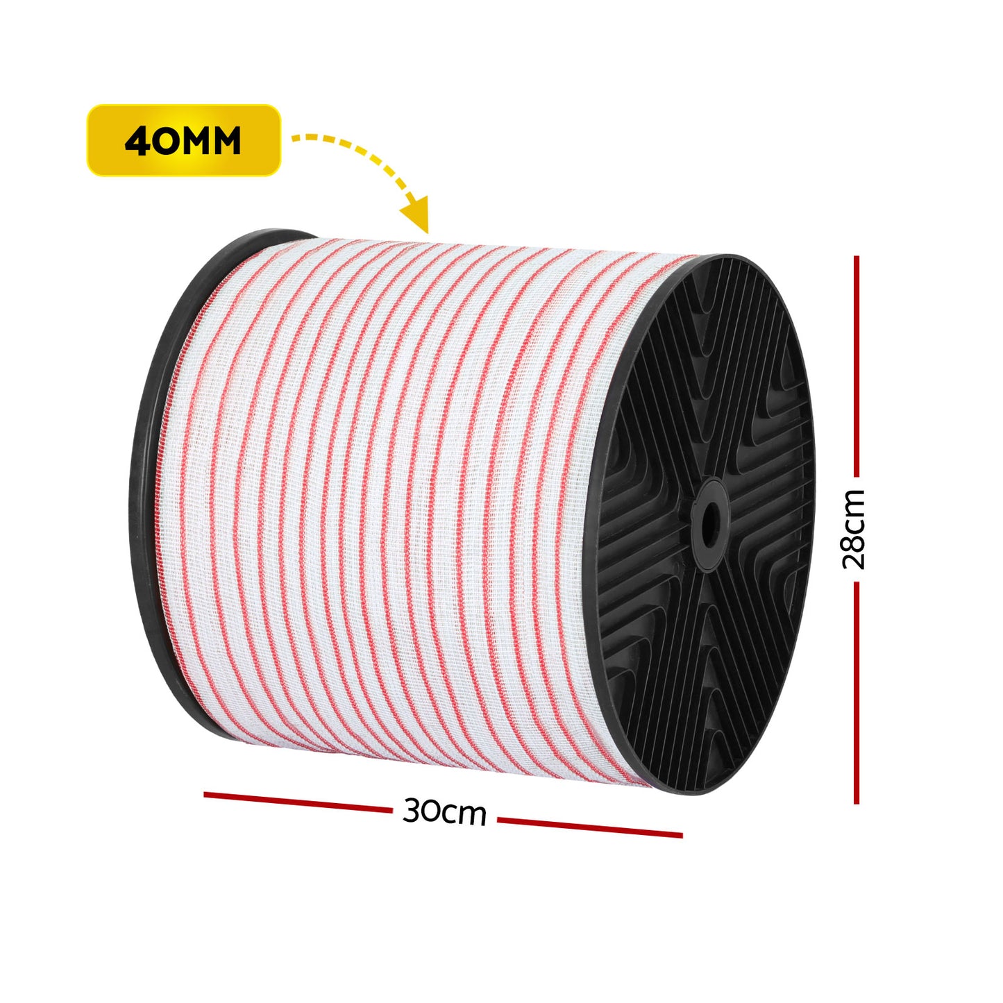 Giantz Electric Fence Tape Polytape 400M Electric Fence Wire Red White
