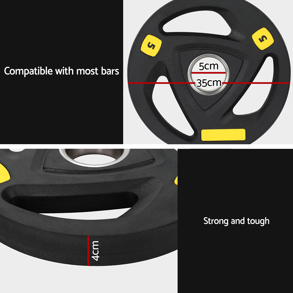 Everfit Weight Plates Olympic 5kg Dumbbells Barbells Plate Weight Lifting Home