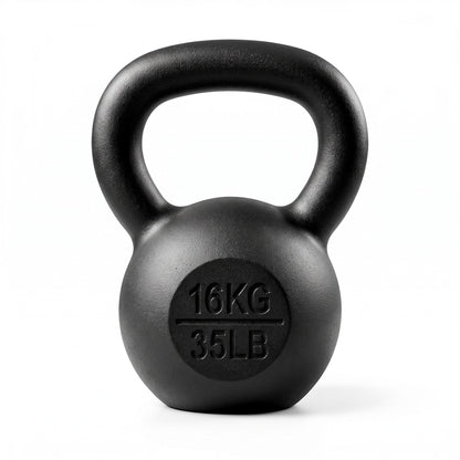 Everfit 16kg Cast Iron Kettlebell Powder Coating Flat Bottom Home Gym