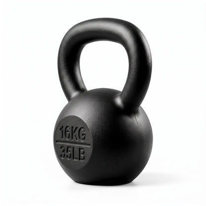 Everfit 16kg Cast Iron Kettlebell Powder Coating Flat Bottom Home Gym