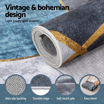 Artiss Washable Floor Rug 160X230cm Large Geometric Area Rug Modern Floor Carpet