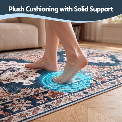 Artiss 60 x 300 cm Washable Runner Area Rug No Hard Glue Quilt-Like Soft for Home Decor, 0.5cm Ultra-Thin Pet Friendly Bohemian Medallion Bedroom Carpet