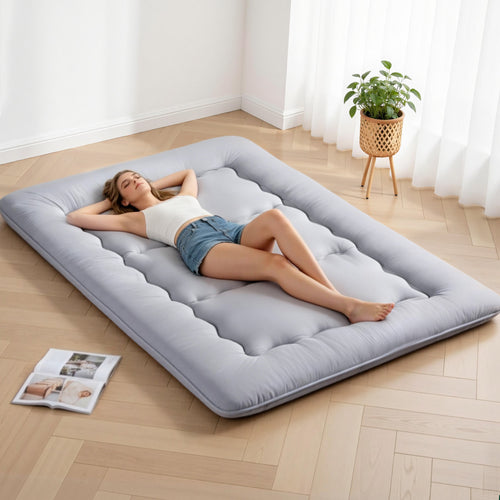 Giselle Bedding 10cm Japanese Floor Mattress Foldable Futon Mattress Washable Cover Straps