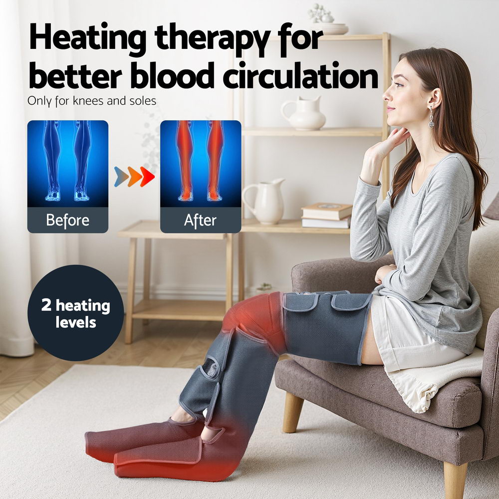 Livemor Foot Massager Leg Knee Massager with Air Compression 3 Massage Modes Heating