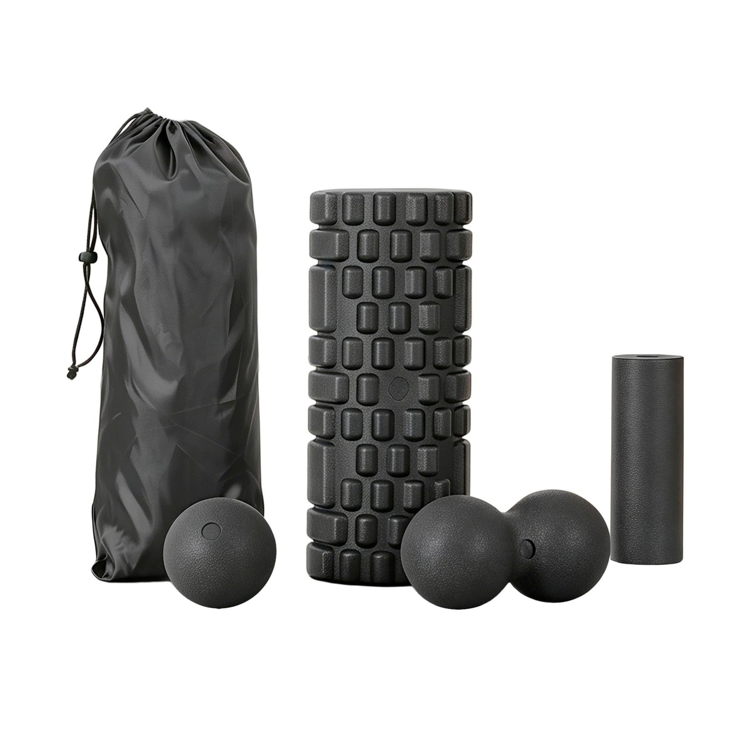 Everfit Foam Roller Set 4 in 1 Grid High Density Massager for Deep Tissue Trigger Point Myofascial Release Back Pain Muscle Recovery Gym Home Fitness Equipment with Storage Bag Supports 150kg
