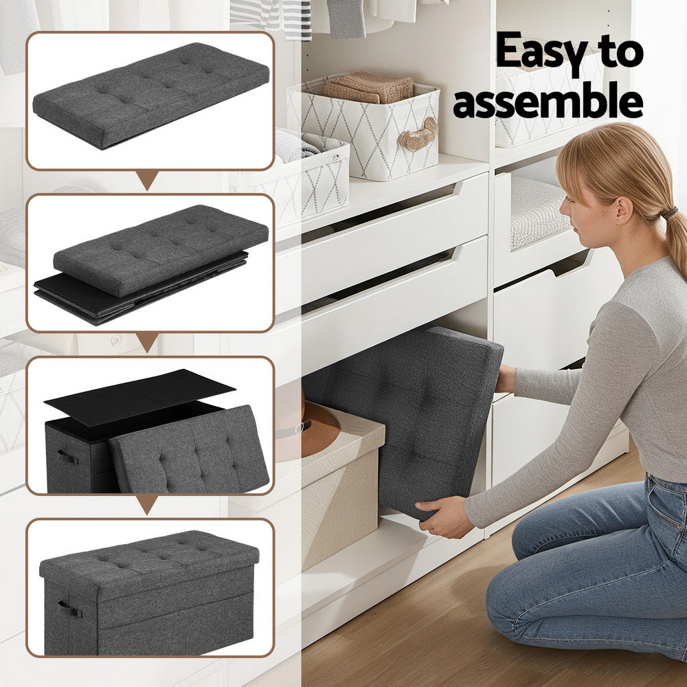 Artiss Storage Ottoman Foot Stool Rest Foldable