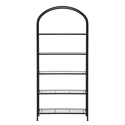 Artiss 5 Tiers Bookshelf Industrial Etagere Bookcase Display Shelf Black