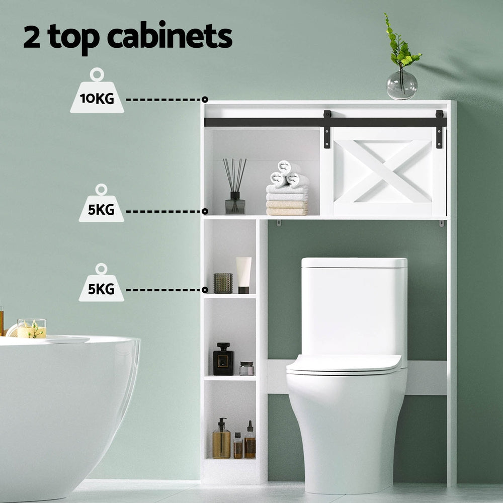 Artiss Bathroom Cabinet Over the Toilet Storage Organiser Laundry Shelf 128cm