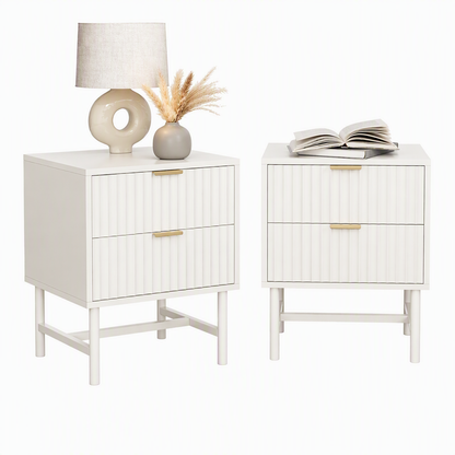 Artiss 2X Bedside Table White Nightstand 2 Drawers
