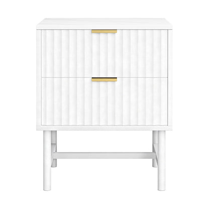 Artiss 2X Bedside Table White Nightstand 2 Drawers