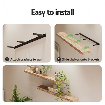 Artiss Floating Wall Shelf Set of 2 Wood 90CM