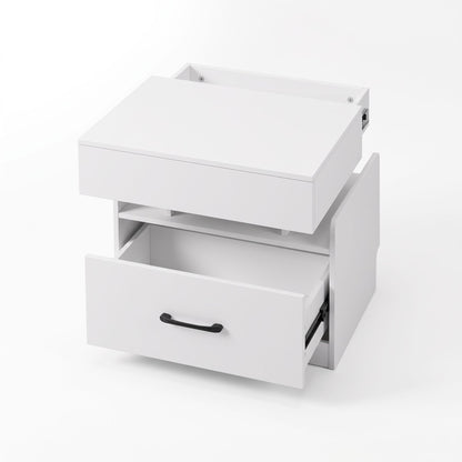 Artiss Bedside Table with Charging Station Drawer Sliding Top Nightstand White