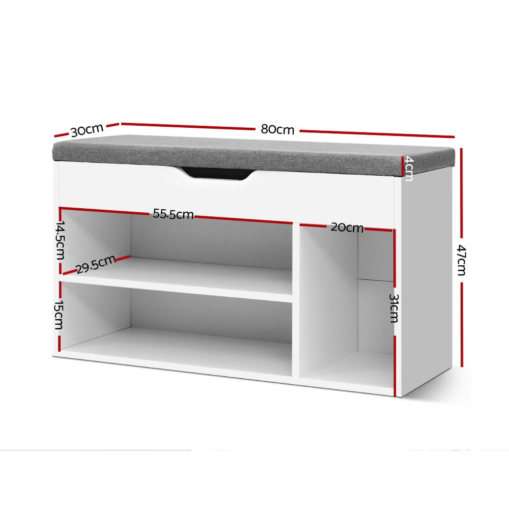 Artiss Shoe Rack Bench Shoe Cabinet White Allen