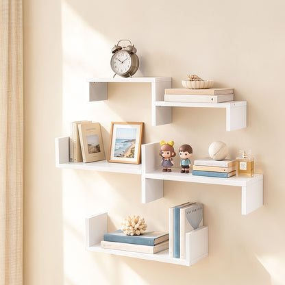 Artiss Floating Wall Shelves Set of 5 Mounted U-Shape Display Ledge, White