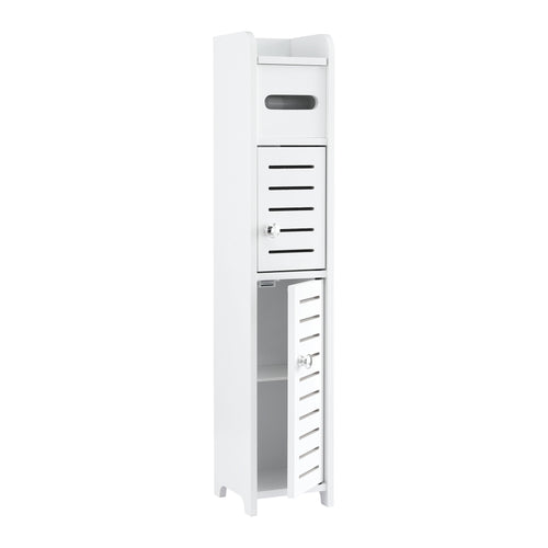 Artiss Bathroom Storage Cabinet 3-Tier Slim Toilet Paper Holder Organizer White