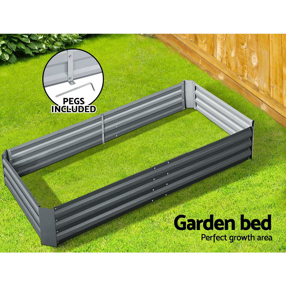 Green Fingers Garden Bed 180x90cm Planter Box Raised Container Galvanised Steel