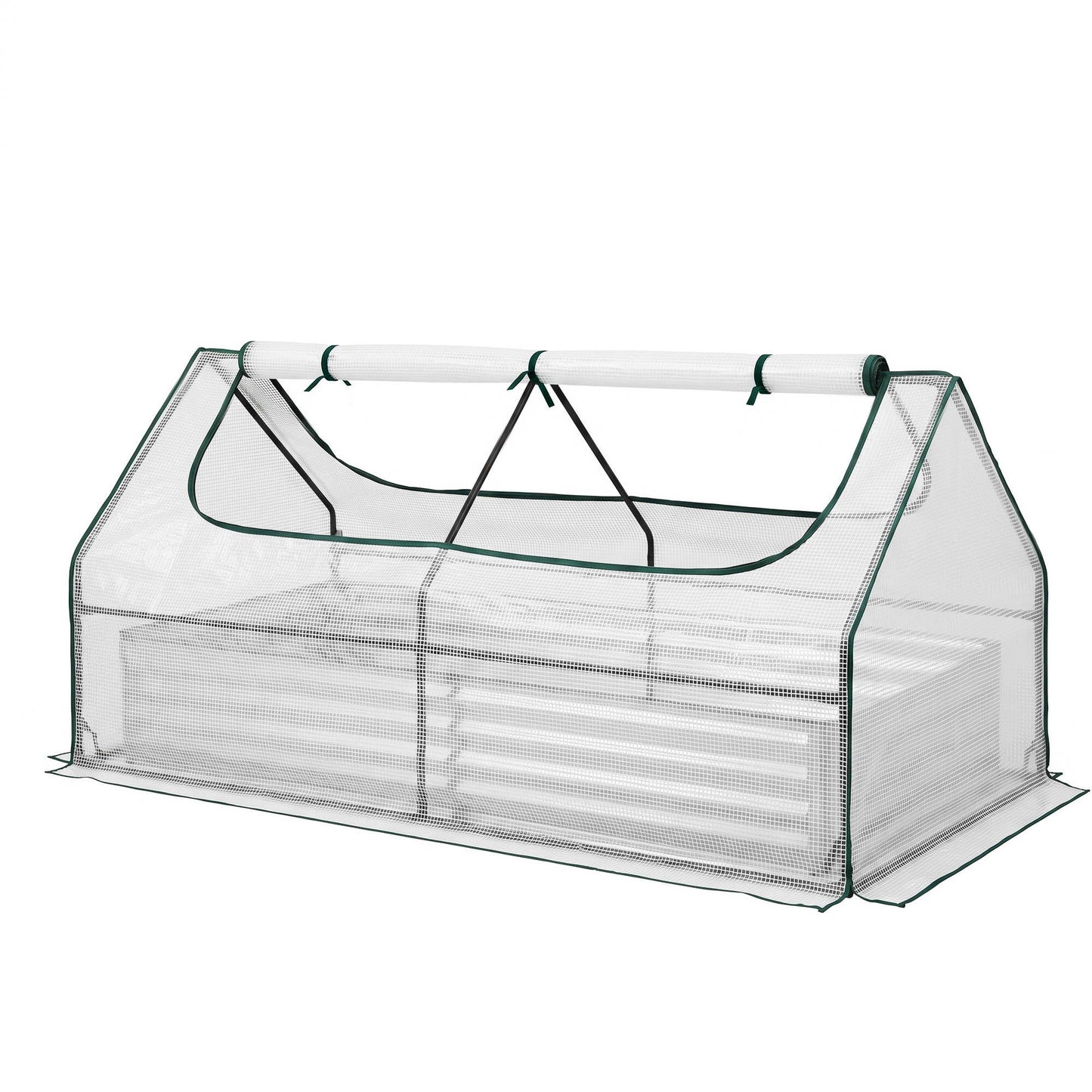 Green Fingers 3 in 1 Raised Garden Bed with Greenhouse Galvanised Planter Box Kit