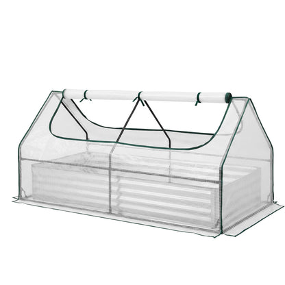 Green Fingers 3 in 1 Raised Garden Bed with Greenhouse Galvanised Planter Box Kit