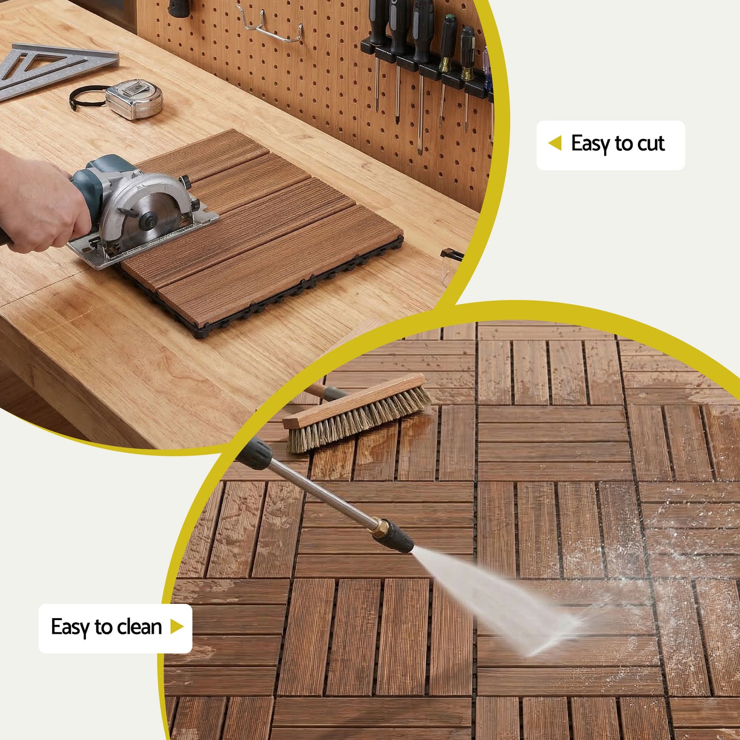 Gardeon 27PCS Wood Deck Tiles 30x30cm Interlocking Floor Tiles for Patio Balcony Garden