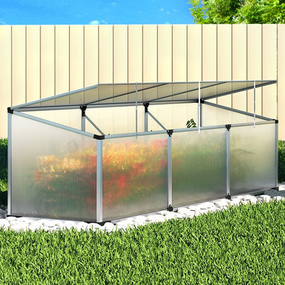 Green Fingers Greenhouse 180x50x50CM Cold Frame Plant Grow Aluminium Polycarbonate Green House