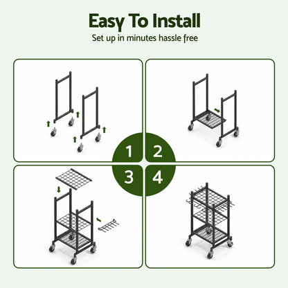 Gardeon Garden Tool Organizer with Wheels Heavy Duty Garage Yard Storage Cart