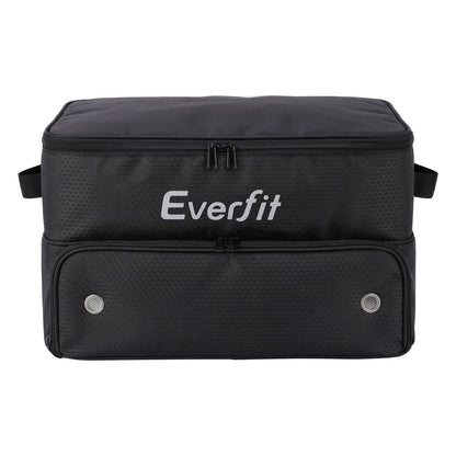 Everfit Golf Trunk Organizer for Car, 2-Tier Golf Storage Bag with Ventilated Shoe Compartment Black