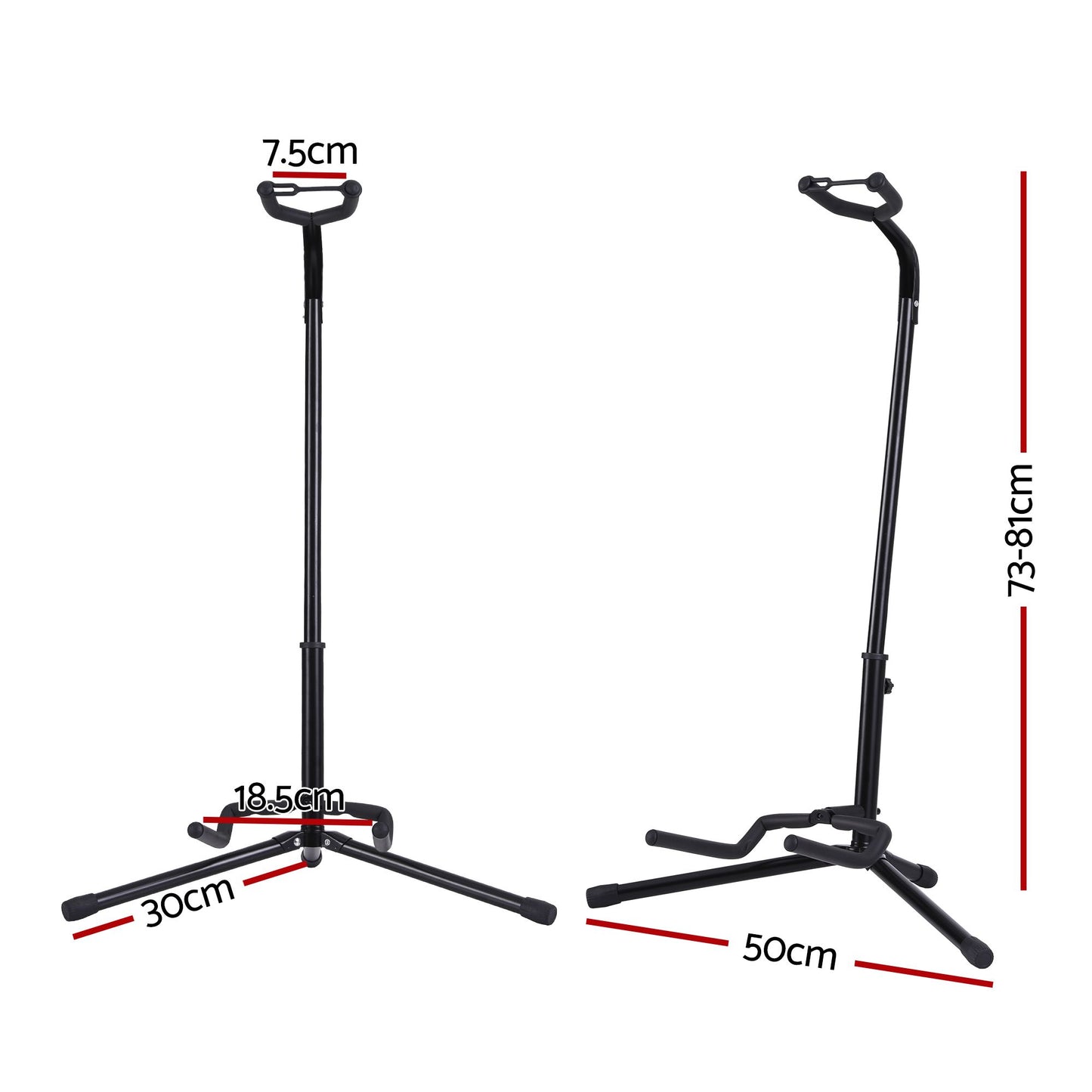 Alpha Iron Adjustable Guitar Stand Folding Instrument Holder Acoustic Bass Rack Black