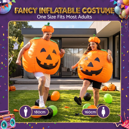 Inflatable Costume Pumpkin Fancy Dress Halloween Party Suit Orange One Size