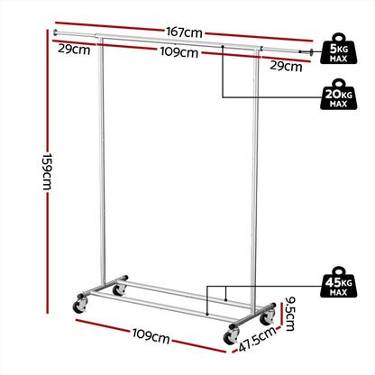 Artiss 2X Clothes Rack Airer Rail Coat Garment Stand Adjustable Hanger