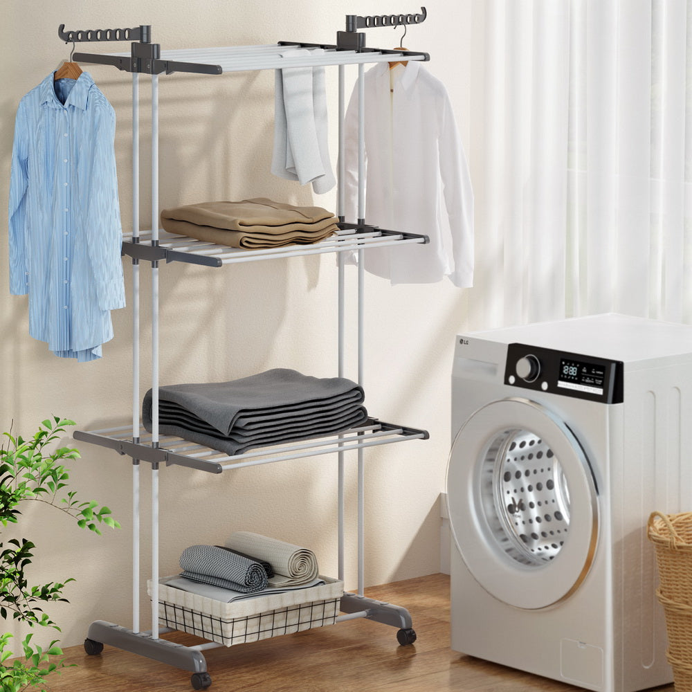 Artiss Clothes Drying Rack 173cm Coat Aier Hanger Foldable