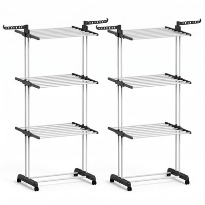 Artiss 2X Clothes Drying Rack 173cm Coat Airer Hanger Foldable