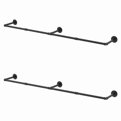 Artiss Clothes Rack Garment Rail Metal Industrial Pipe Wall Mounted 2 Pack